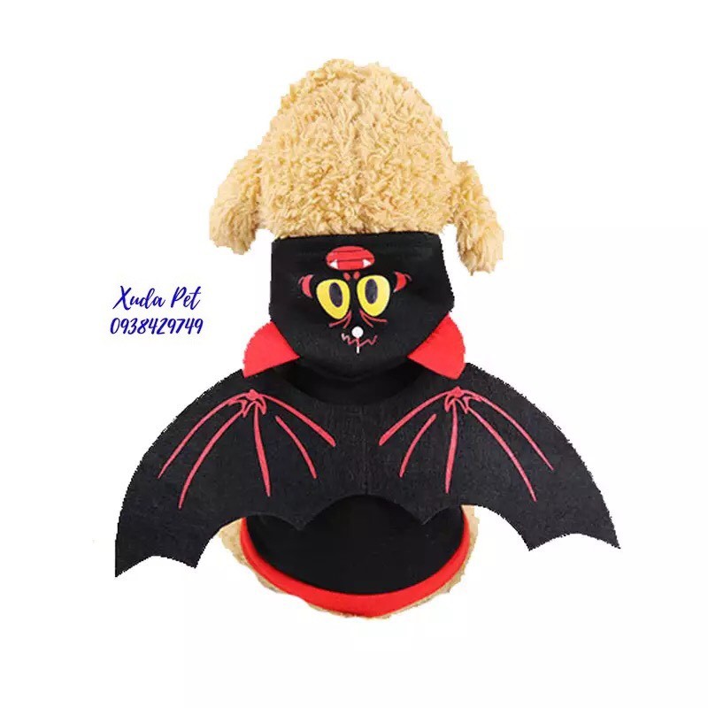 Áo hóa trang halloween cho chó mèo hình cánh dơi siêu chất, siêu ngộ nghĩnh Xudapet-SP500114