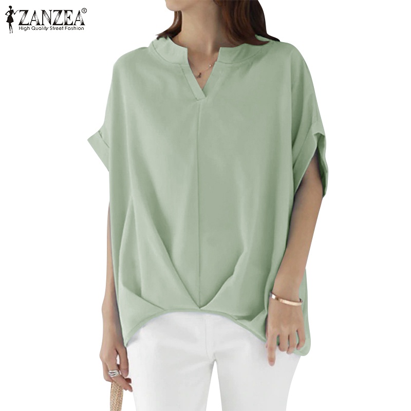 Zanzea Áo Nữ Tay Ngắn Cổ Chữ V Thời Trang Thanh Lịch