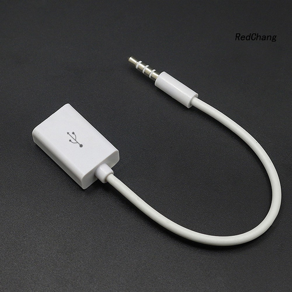 -SPQ- Car Auto USB Female to 3.5mm Jack AUX Male Audio Cable Converter Extension Cord