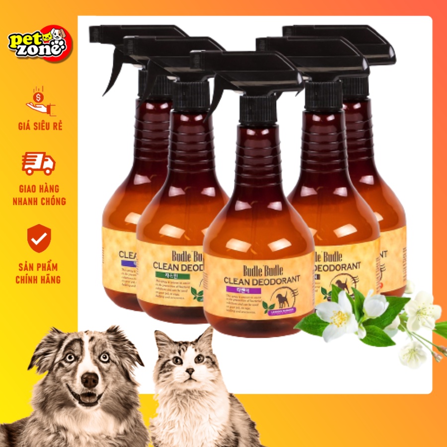Xịt khử mùi dưỡng lông cho thú cưng - Xịt khử mùi hôi khu vực Budle Budle 530ml