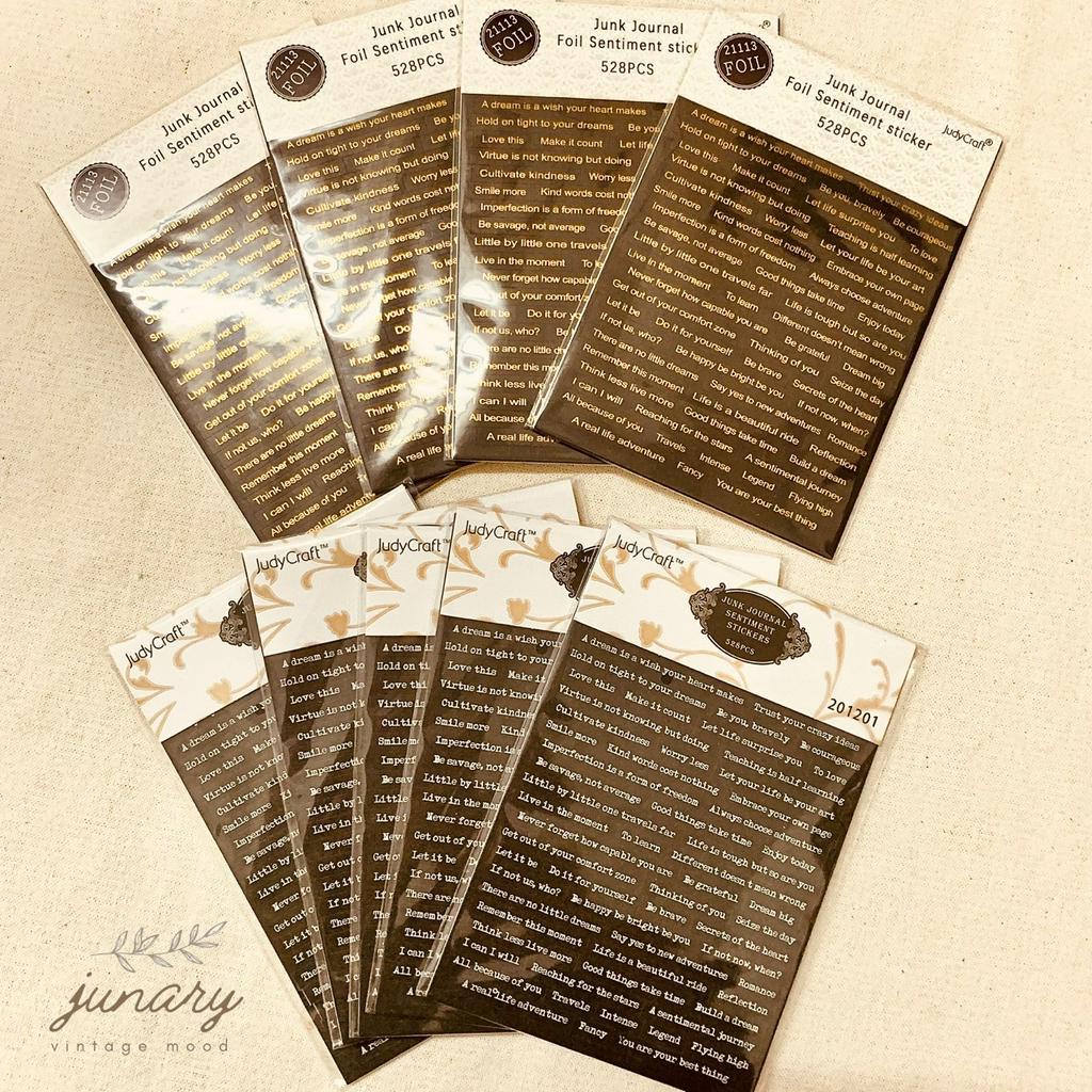 Junarystudio - 8 tờ sticker miếng dán câu quote tiếng Anh của JudyCraft màu trắng đen trang trí journal