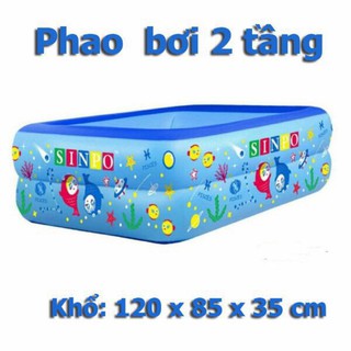 BỂ BƠI PHAO CHO BÉ 2 - 3 TẦNG HÌNH CHỮ NHẬT LOẠI TO DÀY ĐẸP, ĐỦ KÍCH CỠ LỰA CHỌN (KÈM MIẾNG VÁ VÀ KEO DÁN BỂ)