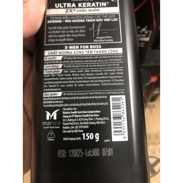 Bộ 2 Dầu Gội Xmen for boss  Hương Trầm Nội Lực Intense 150gram