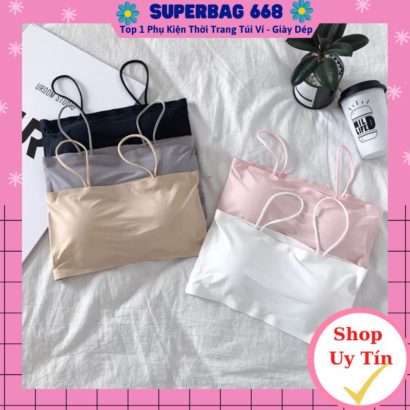 Áo Bra su đúc 2 dây xinh xắn, tập gym/yoga thể thao dáng crotop hàng xịn giá rẻ - Quây 2 Dây Superbag 311