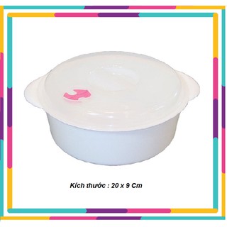 Thố Nhựa Tròn Có Nắp 20 x 9 Cm