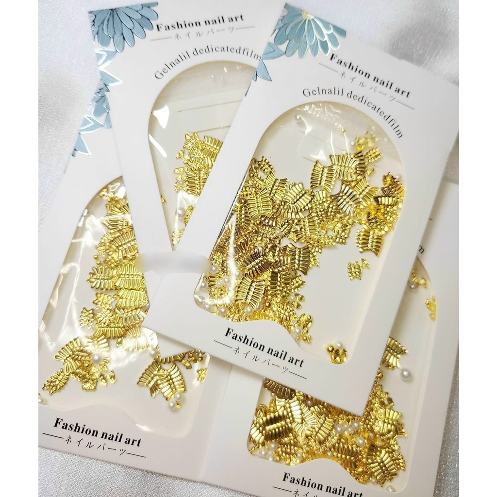 Set charm nơ ren trang trí đính móng nail - manh219