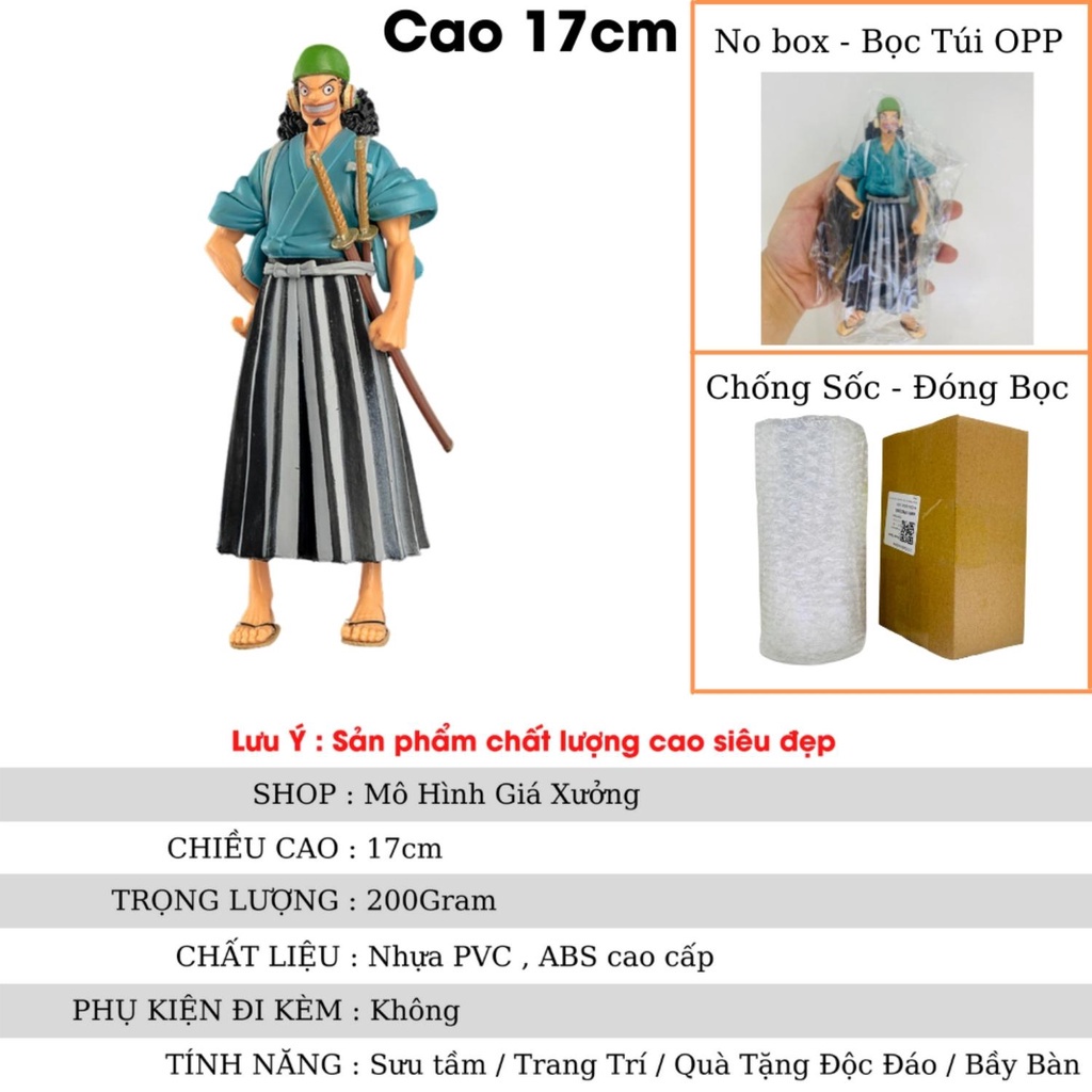 Mô hình One Piece Usopp thần gió ở wano quốc cao 17cm , figure anime đảo hải tặc ussop cute