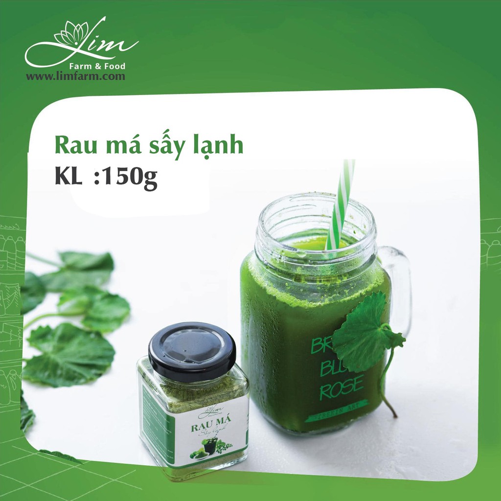 Bột Rau Má Sấy Lạnh LimFarm Hũ 150Gram - Giảm Mụn , Mờ Thâm , Thanh Lọc Cơ Thể , Hỗ Trợ Giảm Cân , Detox