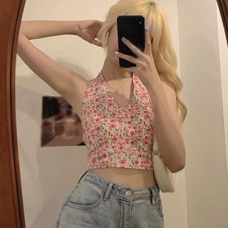 [Code FAGREEN245 10% off up to 30K for 99K] Korean Style Flower Texture Chiffon Armpit Tops*Nanjr