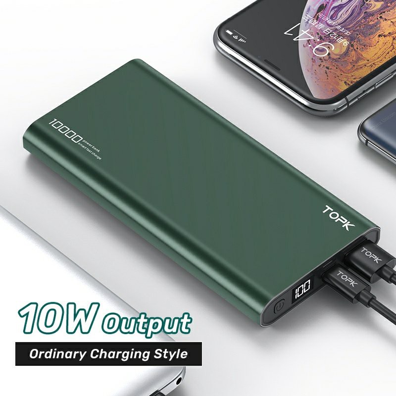 Sạc Dự Phòng TOPK I1006 10000mAh Hiển thị kỹ thuật số Pin dự phòng cho iPhone HUAWEI Samsung Xiaomi OPPO Vivo Realme Bảo