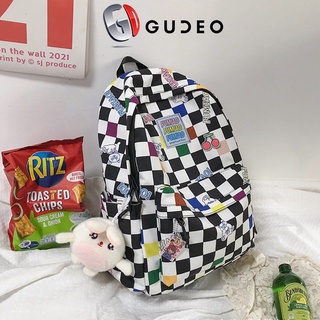 Balo ULZZANG Đi Học Cặp Sách Thời Trang Đẹp Màu Đen Trắng Hồng GUDEO