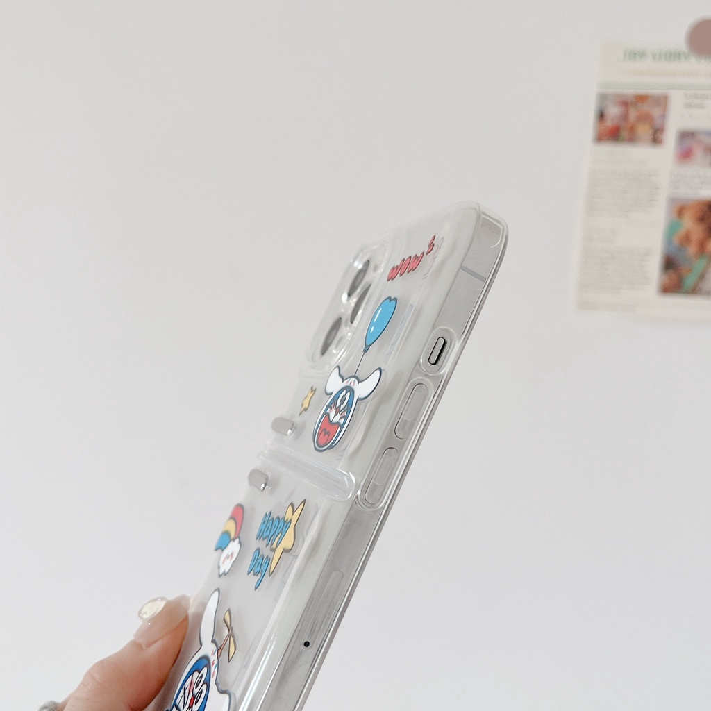 Ốp Điện Thoại Silicon TPU Mềm Trong Suốt Hình Doraemon 3D Cho iPhone 13 12 11 Pro Max XS Max XR