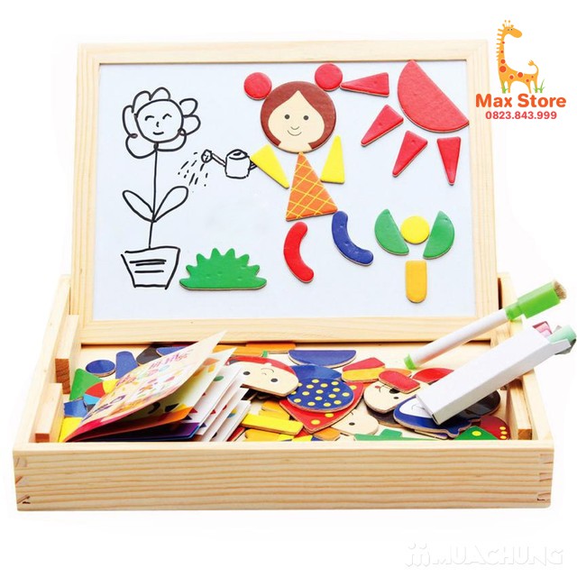 Bảng Ghép Hình Nam Châm Hai Mặt (Kèm Miếng Ghép)