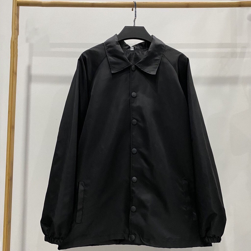 ÁO KHOÁC KAKI TRƠN NÚT BẤM/ÁO JACKET TRƠN ĐEN VẢI KAKI CAO CẤP,FREESHIP, NAM NỮ HÀNG VNXK 2 LỚP,1993CLOTHINGG
