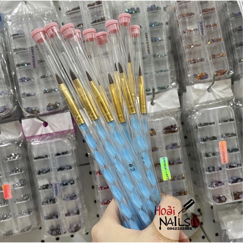 cọ đắp hoa bột, chèn bột đính đá nail s2