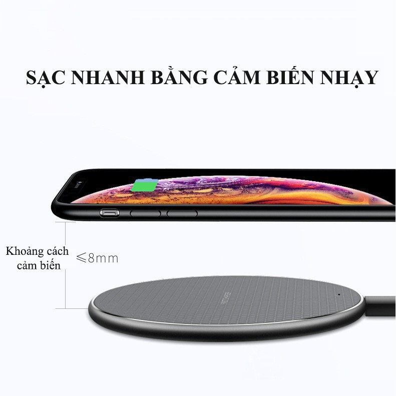 Đế Sạc Không Dây 10W Qi 3.0 Sạc Nhanh Thông Dụng Cho Điện Thoại