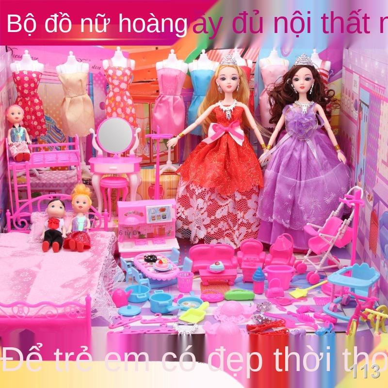 SBúp bê barbie bộ quần áo đồ chơi biệt thự hộp quà cô gái công chúa trẻ em chơi nhà món quà ngày sinh viên