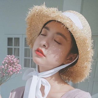 Mũ rơm quai trơn ulzzang