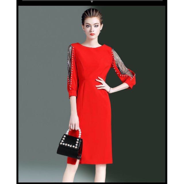 ĐẦM BODY TAY REN KẾT HẠT
