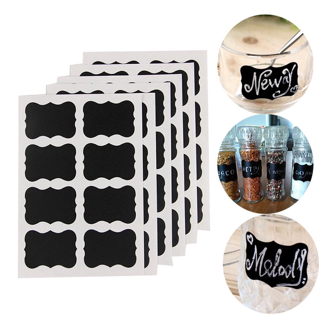 Set 40 nhãn bảng đen dán lọ đựng nhà bếp