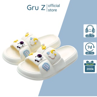 Dép phi hành gia gắn sticker 3D, dép bánh mì nữ chất liệu eva GruZ