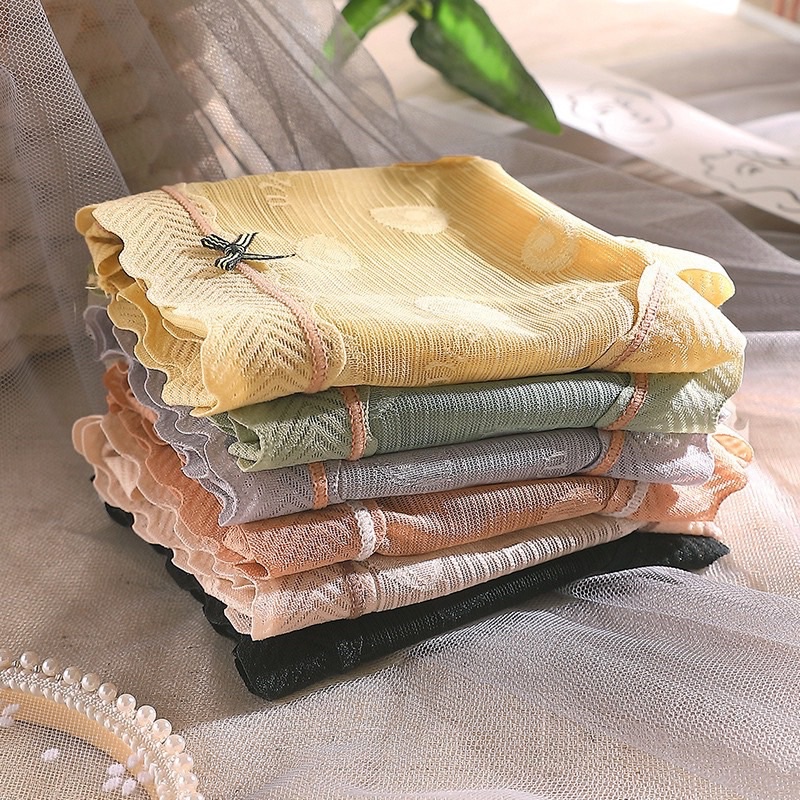 Quần Lót Nữ Su Ren Cao Cấp Phối Nơ Hoạ Tiết Bơ Mềm Mại Sexy 626