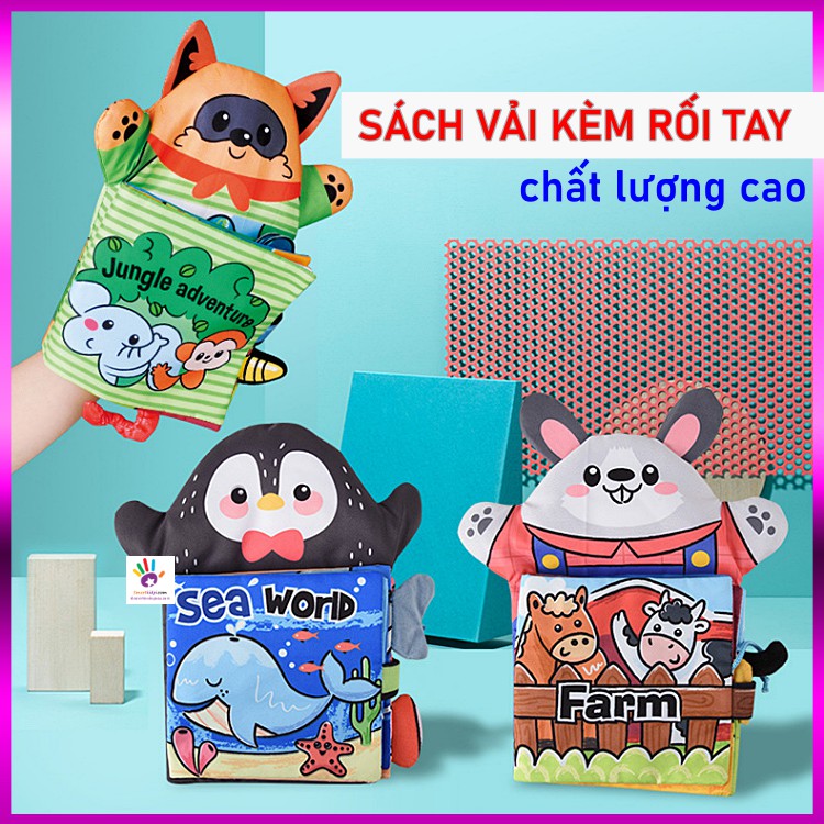 [TẶNG QUÀ] Sách vải 3D kèm rối tay kích thích sáng tạo