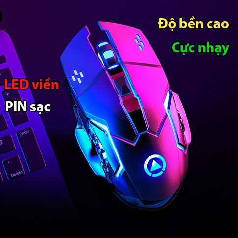 Chuột không dây Latope chuyên game chuột máy tính Gaming Led BLUE A4