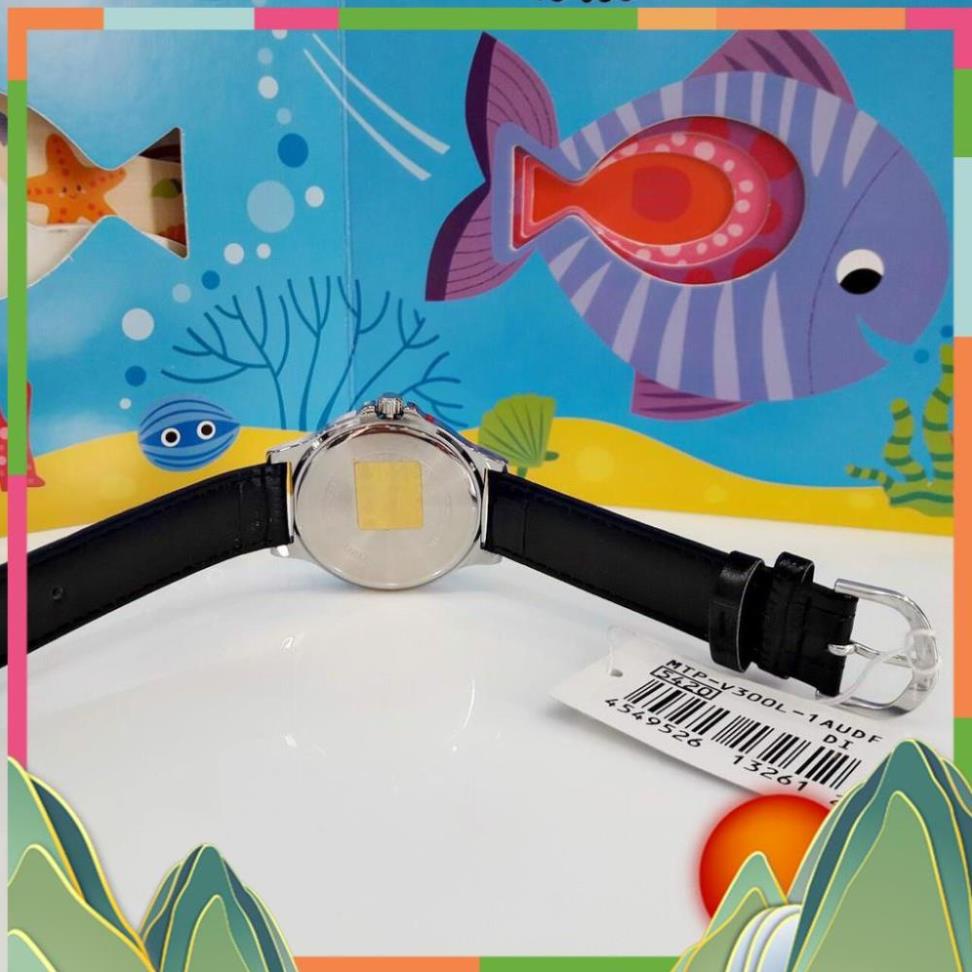 Đồng hồ nam dây da chính hãng Casio MTP-V300L-1AUDF