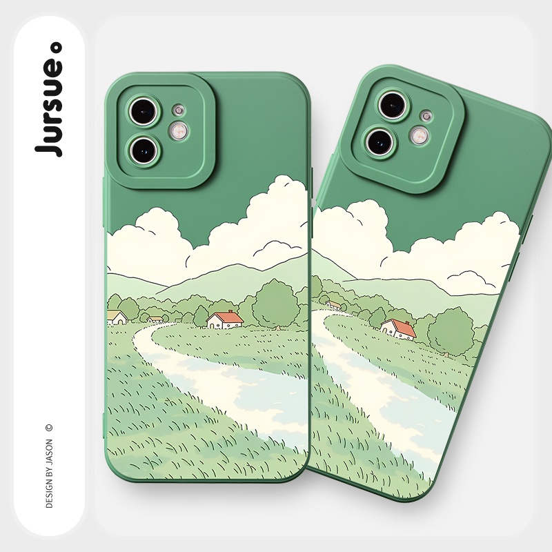 Ốp lưng JURSUE mềm chống sốc hình dễ thương đẹp Cho iPhone 14 13 12 11 Pro Max SE 2020 X XR XS 8 7 ip 6S 6 Plus Y2443