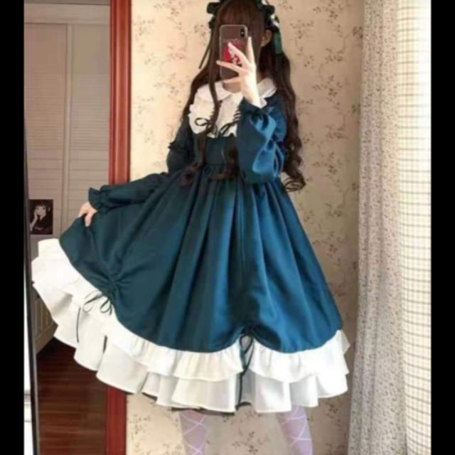 Lolita xinh xắn giày mạng che của Gấm