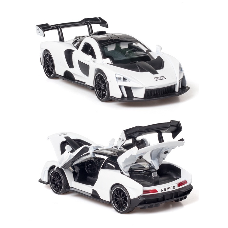 Mô hình tĩnh tỉ lệ 1:32 Mclaren Senna chất liệu hợp kim có nắp capo, lốp sau và 2 cửa mở được có đèn và âm thanh