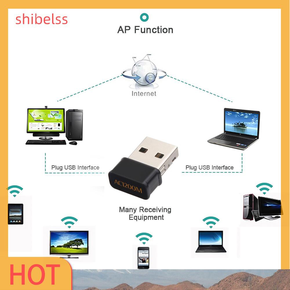 Usb Thu Sóng Wifi Không Dây Shibelsss 1200m 2.4 / 5.8ghz