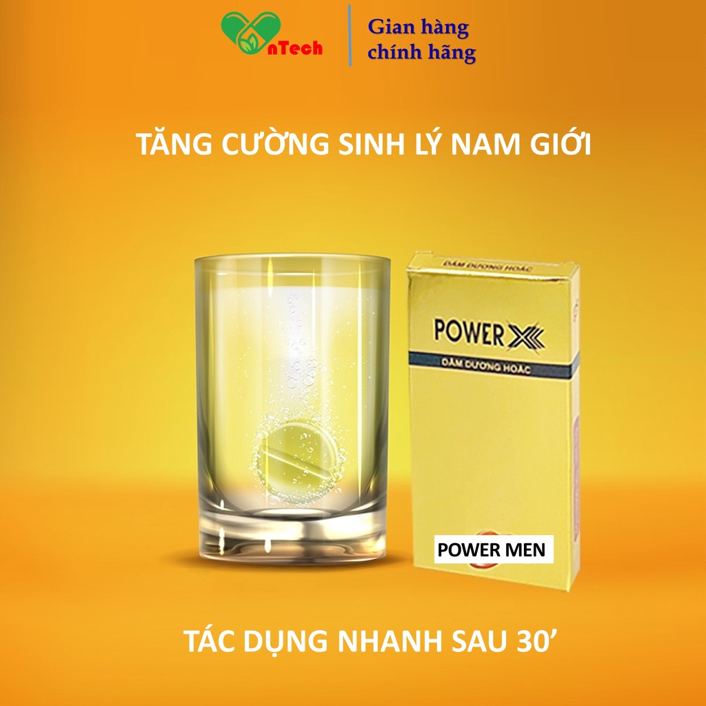 Viên sủi Powermen POWER X chống xuất tinh sớm tăng cường sinh lý kéo dài thời gian quan hệ hộp 2 viên và 12 viên