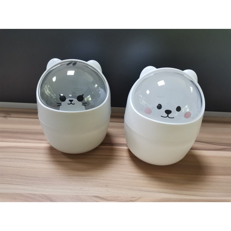 Thùng Rác Mini Để Bàn Decor trang trí/Thùng Rác Lật [ Tặng kèm sticker Trang Trí]