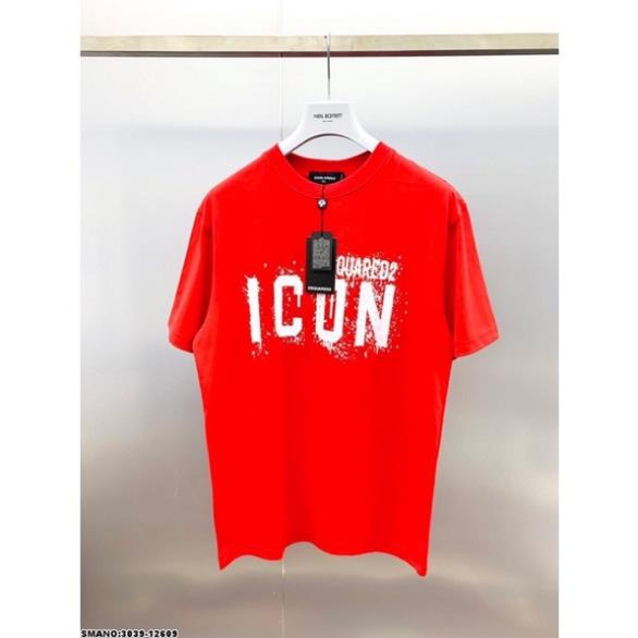 Áo Phông Nam ICON SPF Đỏ Vẩy Sơn Siêu Hot - Áo Thun Nam DSQ Cao Cấp
