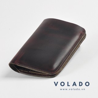 Ví nam da bò đứng đơn giản màu đen - pullup nâu - xanh navy - nâu cánh gián -thương hiệu volado