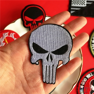 Miếng vá ủi thêu phong cách MARVEL Punisher độc đáo