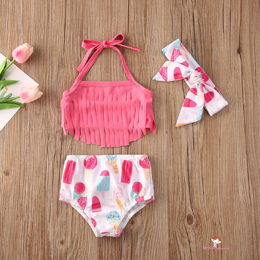 Bộ Đồ Bơi Bikini In Hoa Cho Bé Gái Từ 0-3 Tuổi