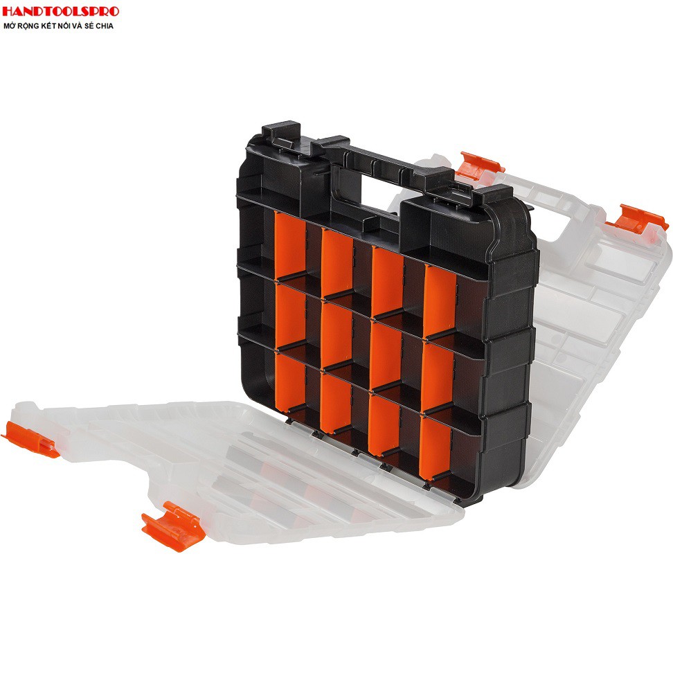 Hộp đựng dụng cụ-ốc vít nhiều ngăn 2 mặt Tactix 320028 32 x 26 x 8 cm