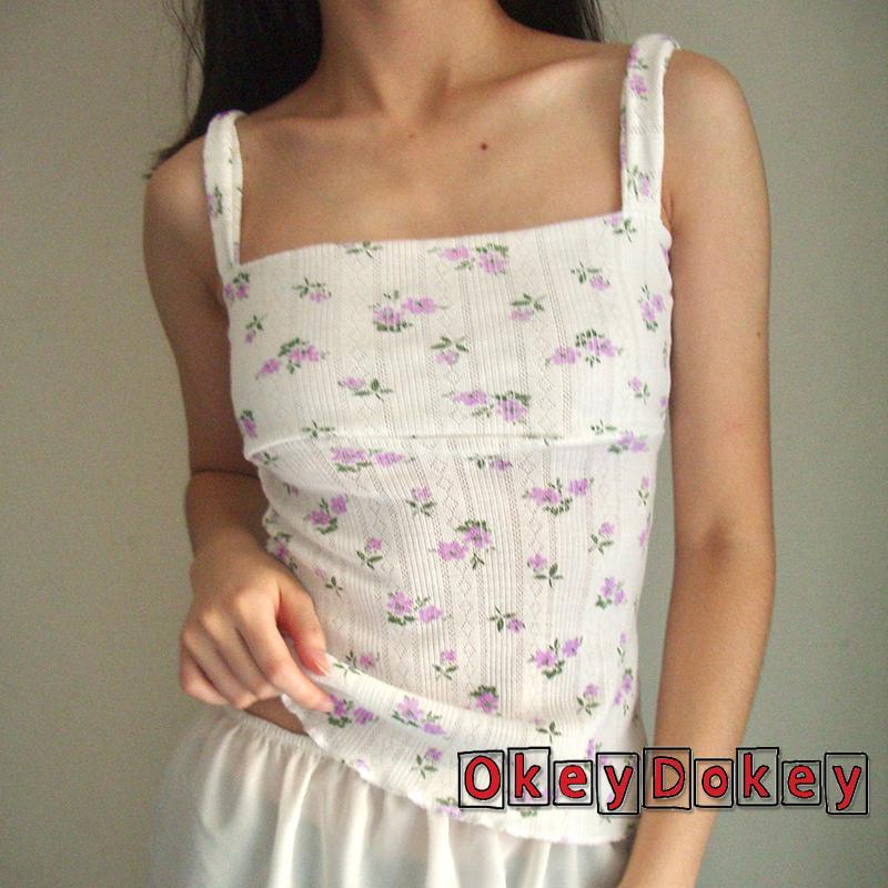 Áo Crop Top Y2K Không Tay Dáng Ôm Phong Cách Vintage Thời Trang Mùa Hè Dành Cho Nữ