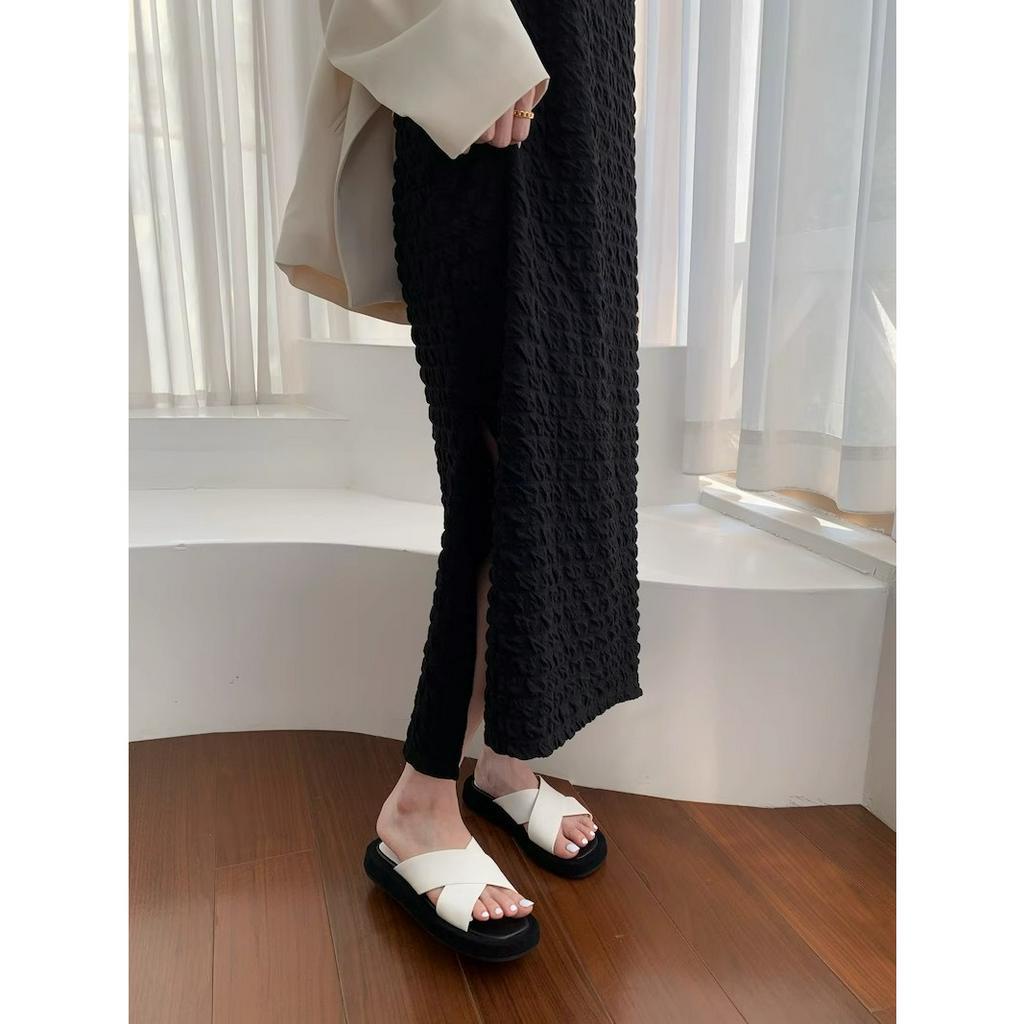 Giày Sandal Đế Dày Quai Chéo Chống Trượt Thời Trang Mùa Hè Hàn Quốc Dành Cho Nữ