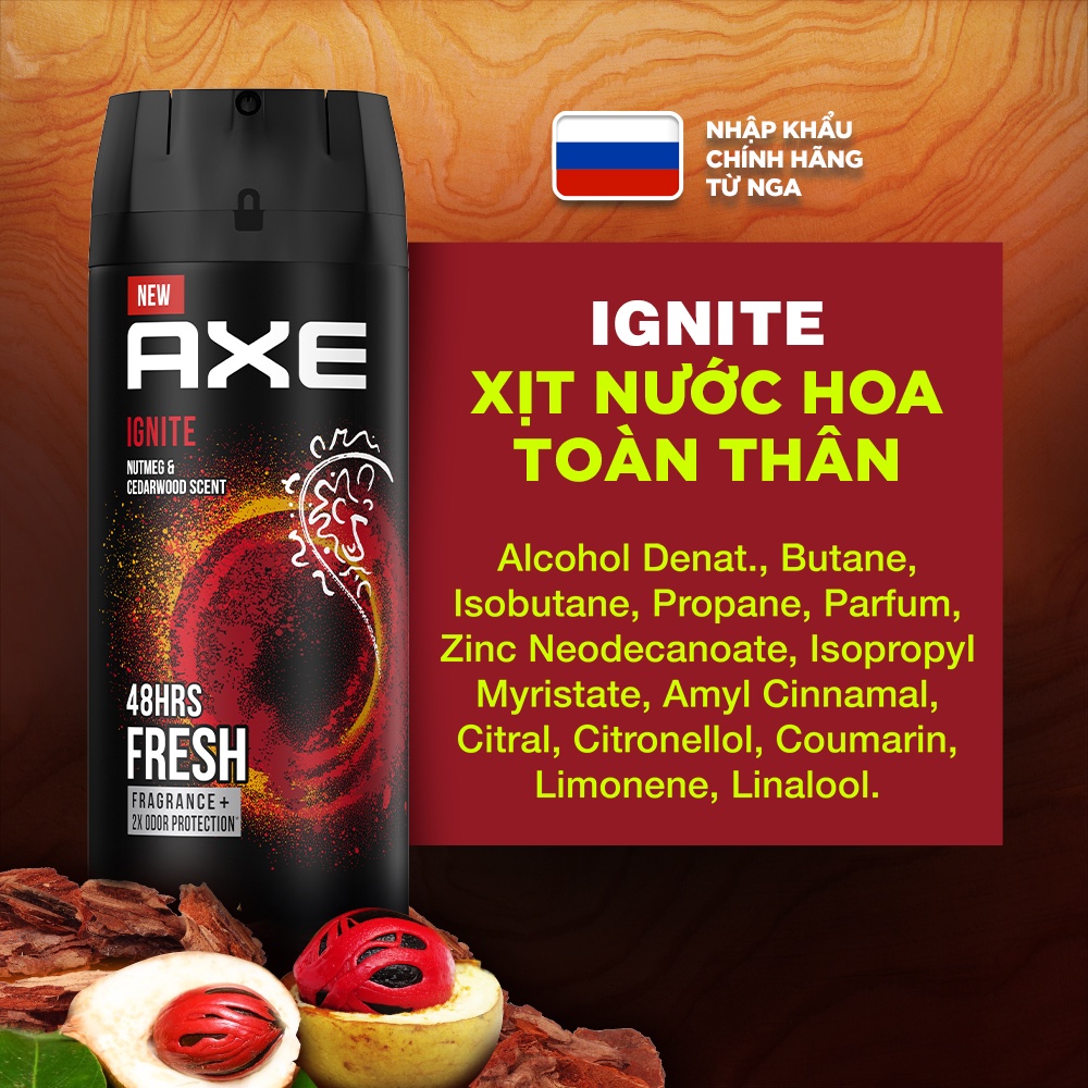Xịt nước hoa toàn thân dành cho nam AXE Ignite (135ml) | BigBuy360 - bigbuy360.vn