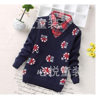 (Thanh lý) Áo len dày cổ sơ mi size nhỡ (13_27kg )