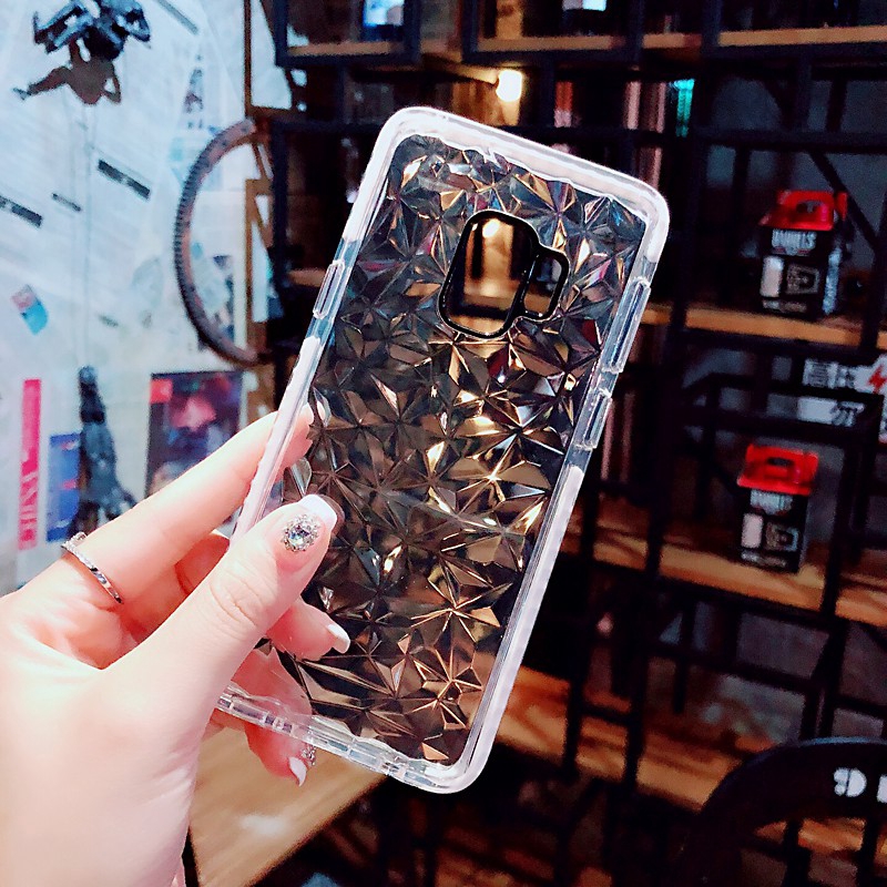Ốp Điện Thoại Silicon Mềm Trong Suốt Họa Tiết Vân Kim Cương Cho Samsung Galaxy S9 S8 S10 S20 Plus S20Ultra S10e S7 edge