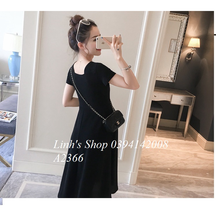 Váy Bầu Đầm Bầu Xinh Thun Trơn A2366