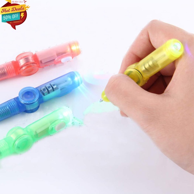 COD LED Colourful Luminous Spinning Pen Rolling Pen Ball Point Pen Learning Office Supplies Random Color