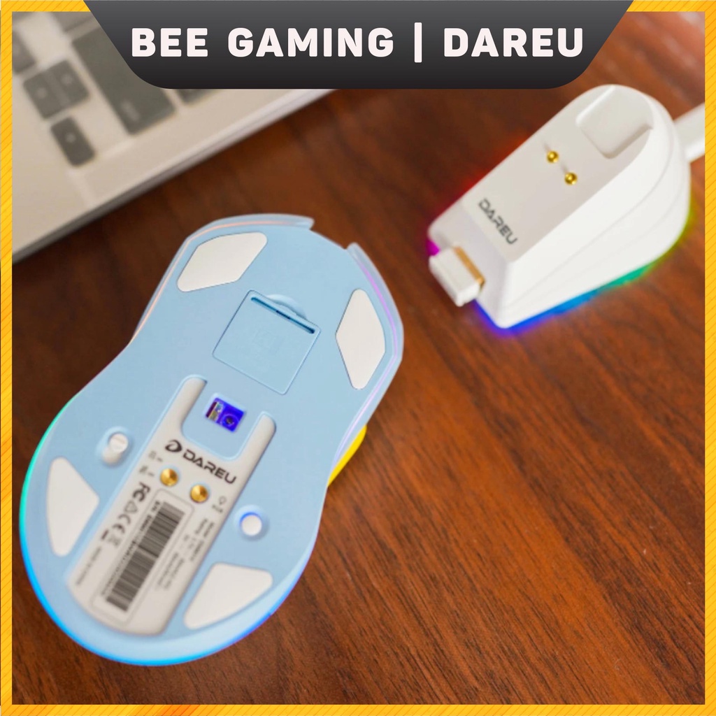 Chuột không dây Gaming DAREU - EM901x (Led super light / Kèm dock sạc nhanh / Siêu nhẹ 86g)