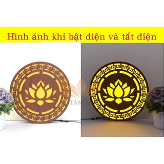 Đèn trang trí bàn thờ/ Đèn thờ hào quang- mẫu hoa sen