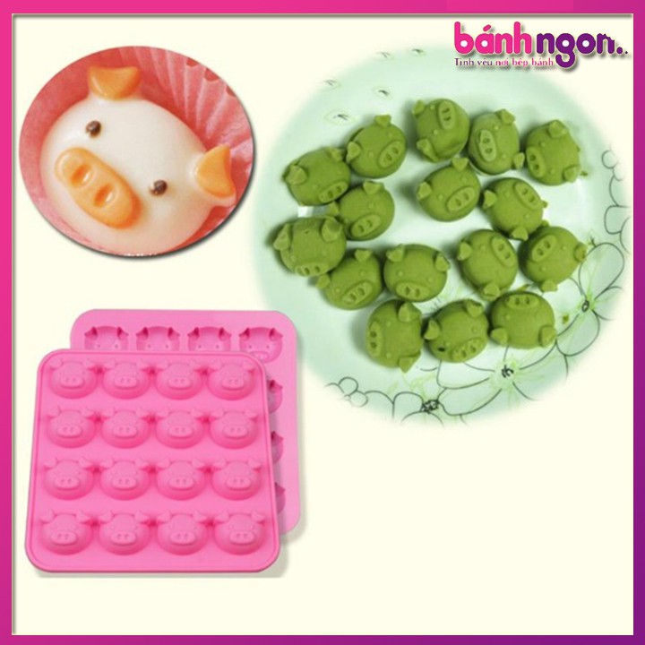 Khuôn Silicon Làm Kẹo Dẻo/Khuôn Silicon Thạch, Socola Mặt Heo Biểu Cảm